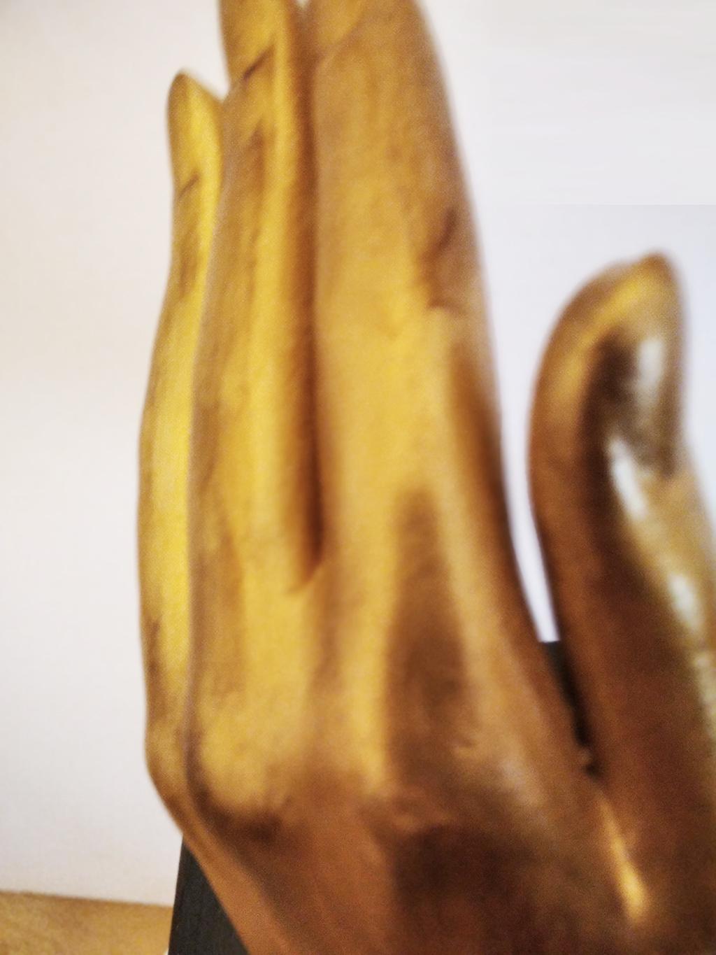 Hanger / Sculpture in the Shape of a Female Hand Gold Color For Sale 3