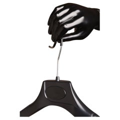 Black Hand Coat Rack, Enameled Metal and Plastic, Italian Design, 2010