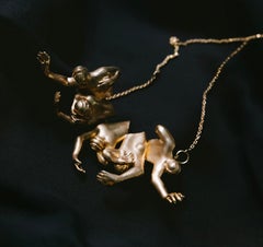 Hanging at Carrara Pendant in Sculpted Resin, Silver and 24k Gold by AMBOS TOUKO