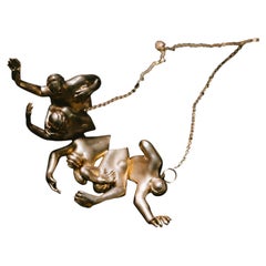 Hanging at Carrara Pendant in Sculpted Resin, Silver and 24k Gold by AMBOS TOUKO