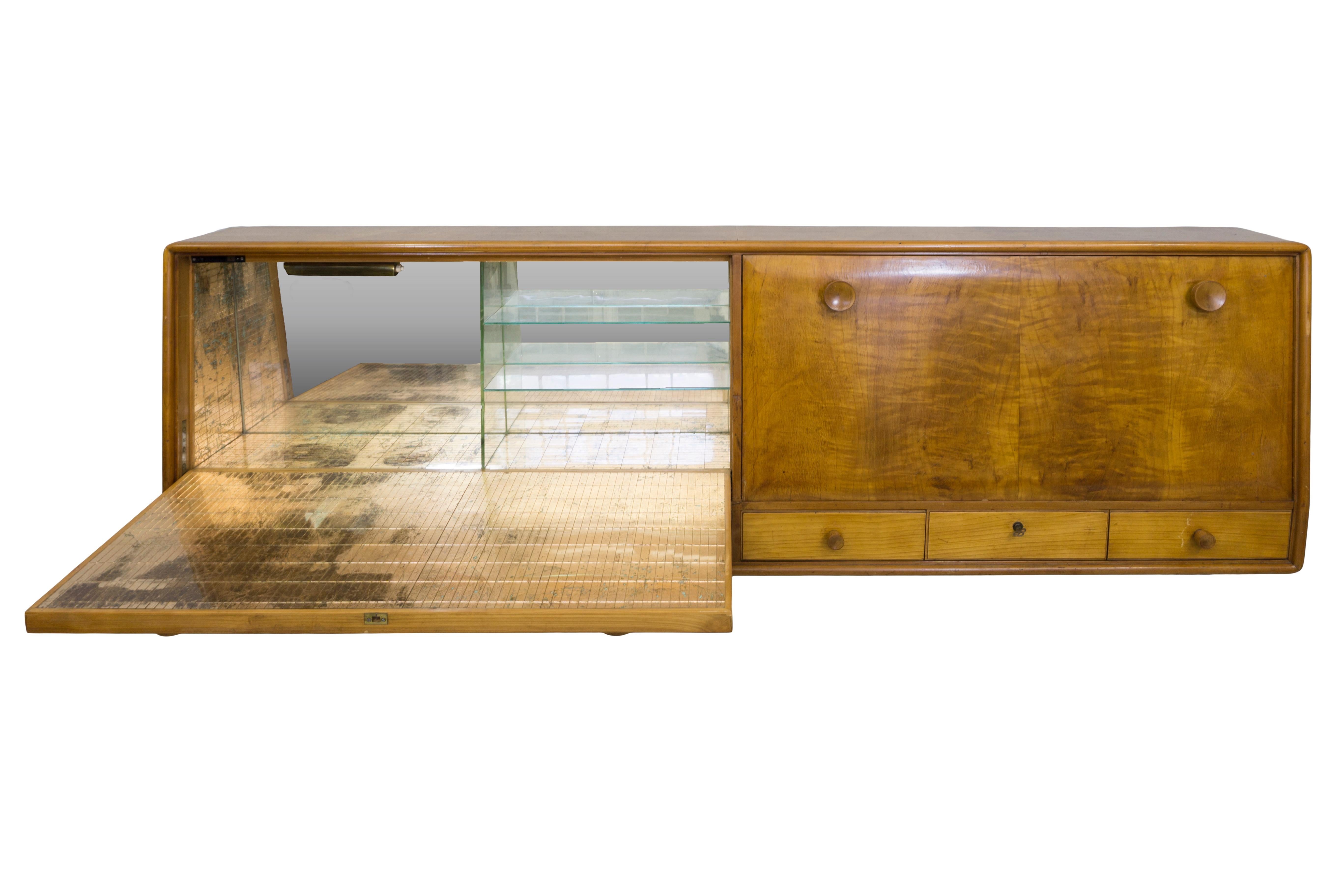 Veneer Hanging Bar Unit by Gio Ponti, 1930 For Sale