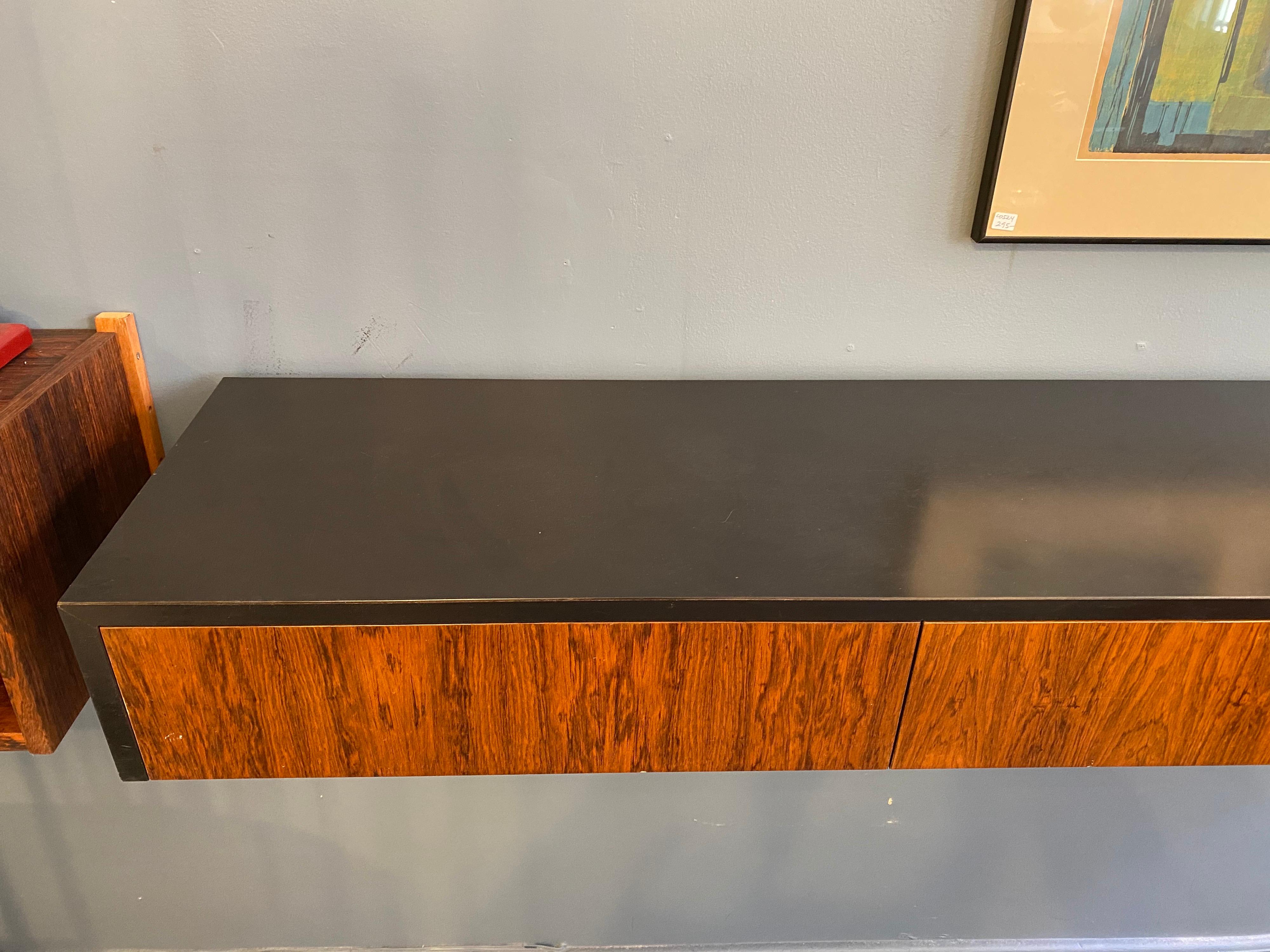 Hanging Black Formica and Rosewood Console 1