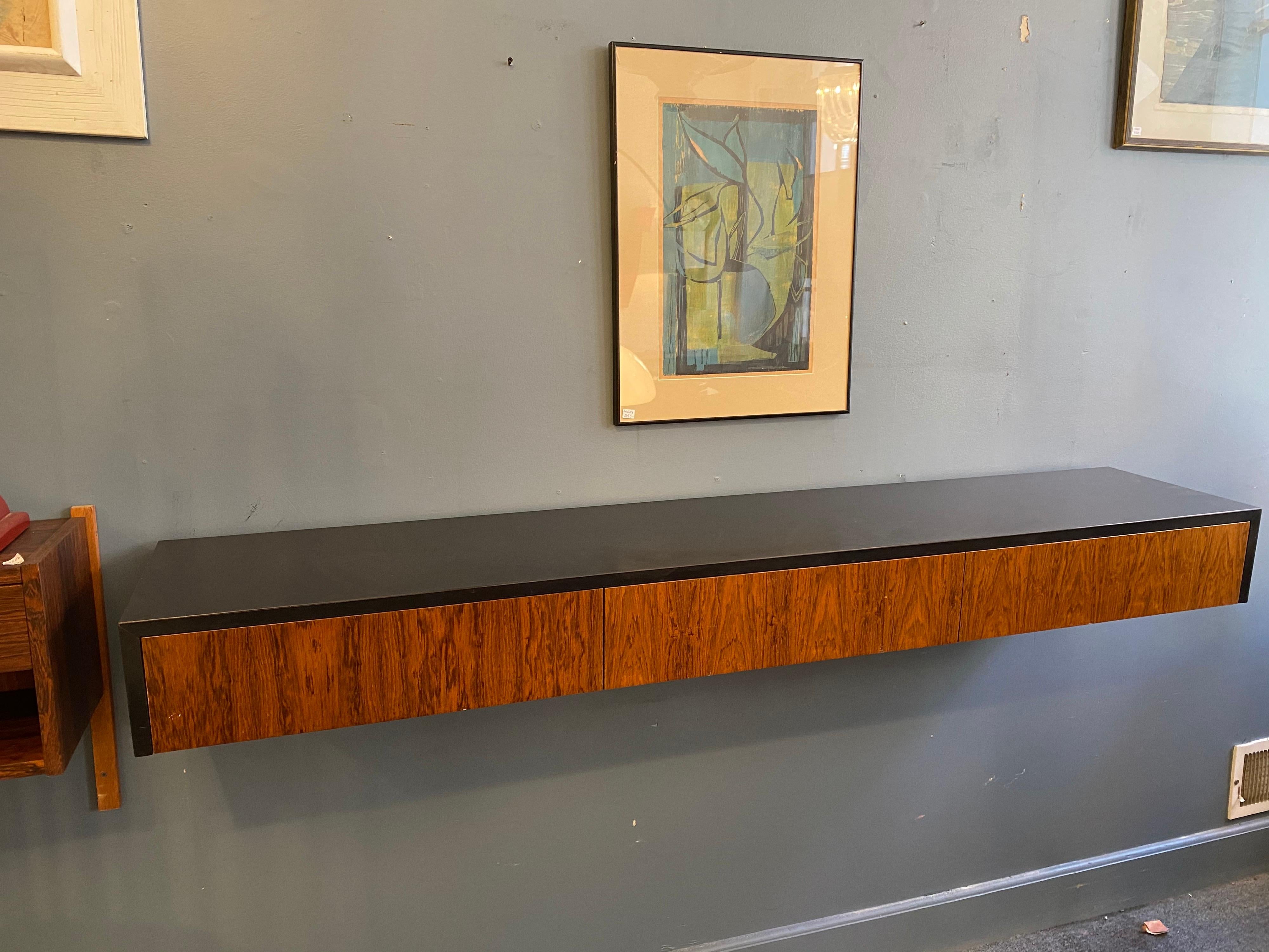 Hanging Black Formica and Rosewood Console 2