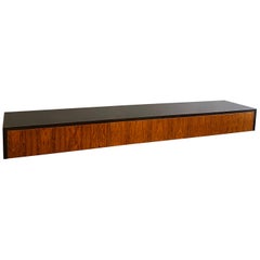 Hanging Black Formica and Rosewood Console