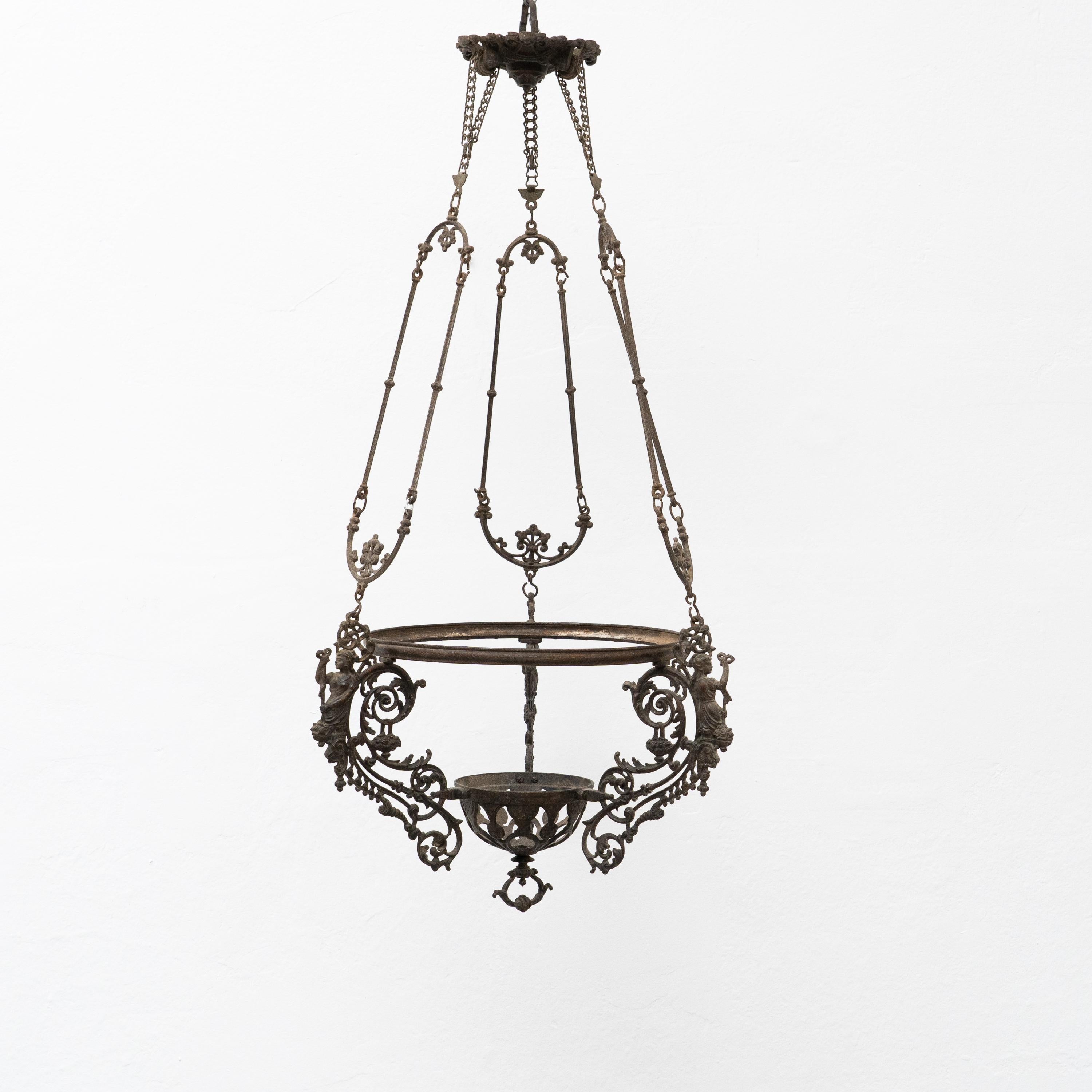 Mid-Century moderno Lampada a sospensione in ottone, 1940 circa in vendita
