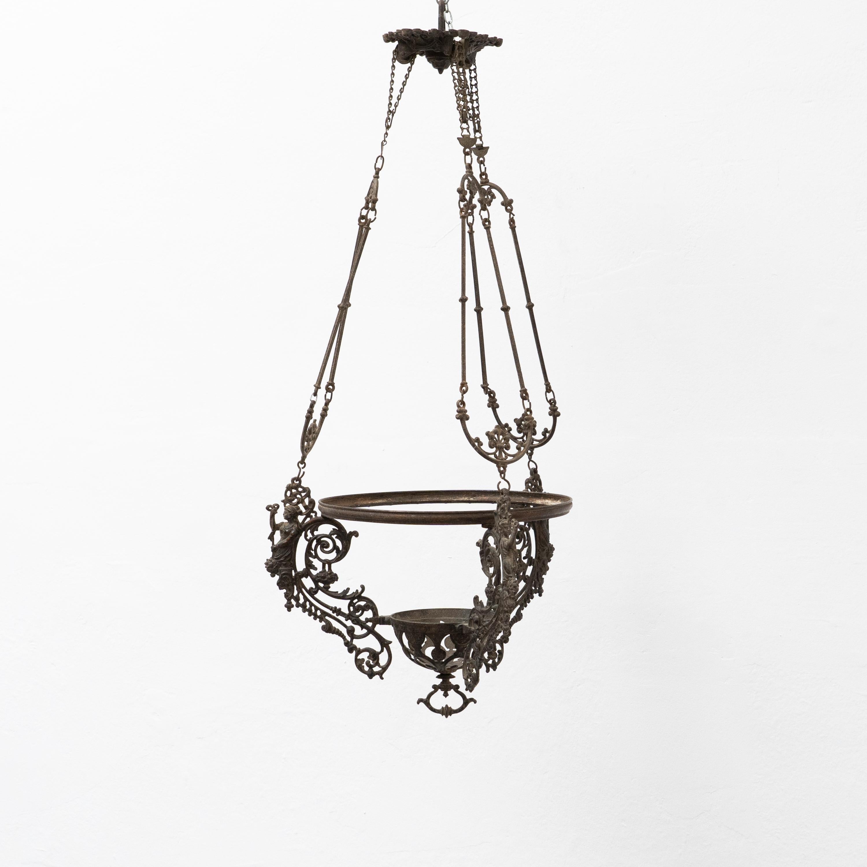 Spagnolo Lampada a sospensione in ottone, 1940 circa in vendita