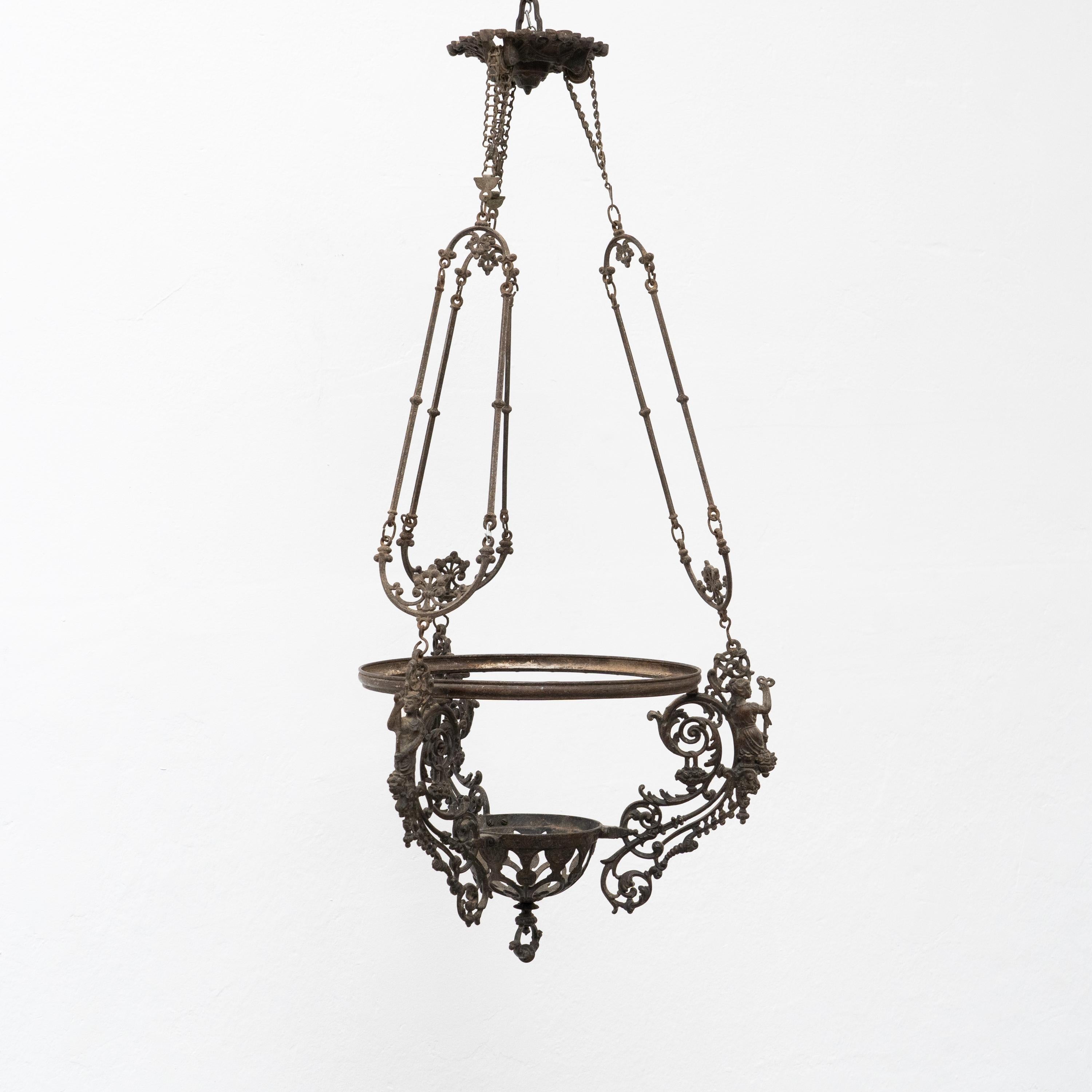 Lampada a sospensione in ottone, 1940 circa In condizioni buone in vendita a Barcelona, ES