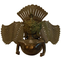 Hängendes Räuchergefäß aus Bronze mit geflügeltem Garuda, ca. spätes 19. Jahrhundert