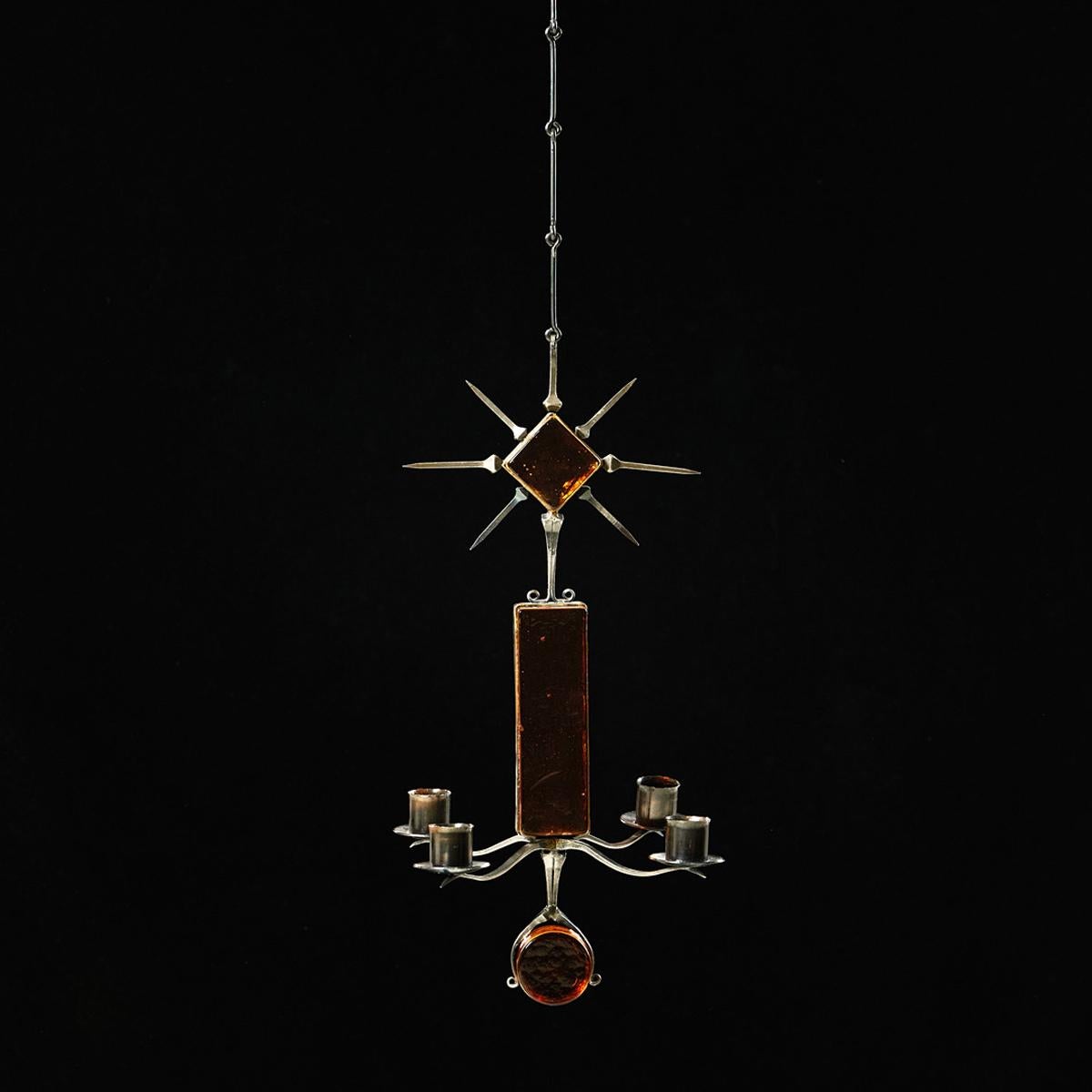 Scandinavian Modern Hanging Candelabra by Erik Hoglund Produced by Boda, Sweden