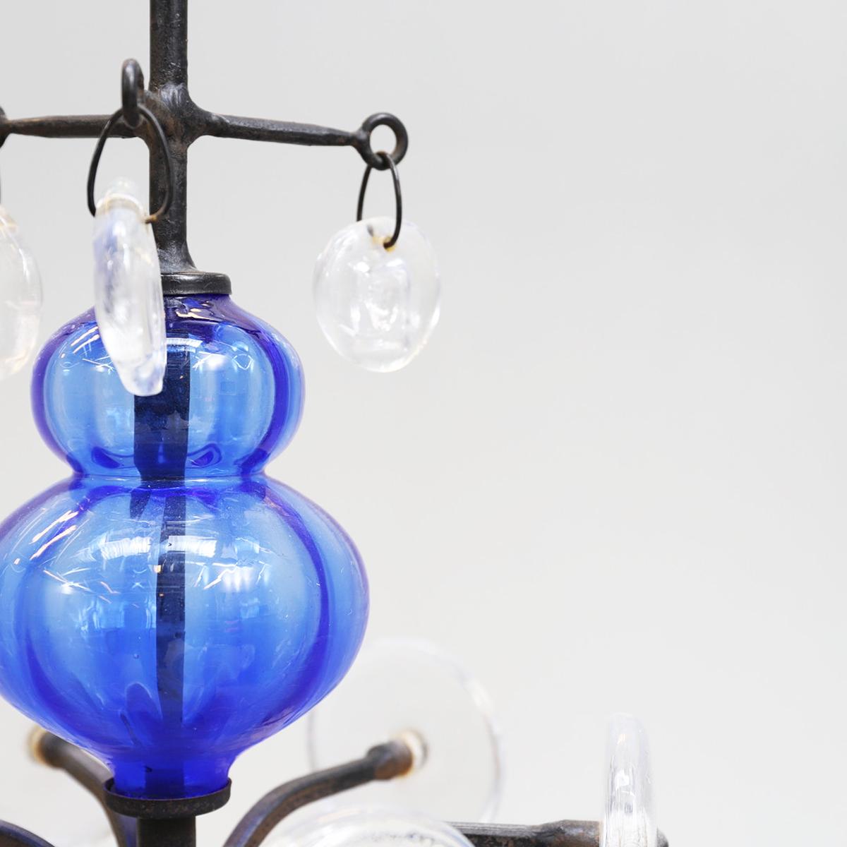 Swedish Hanging Candelabra by Erik Hoglund Produced by Boda, Sweden For Sale