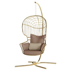 Hanging Chair with Gold Plated Stainless Steel Base