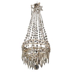 Hanging Chandelier with Crystal Pendants from the Napoleon III Period.