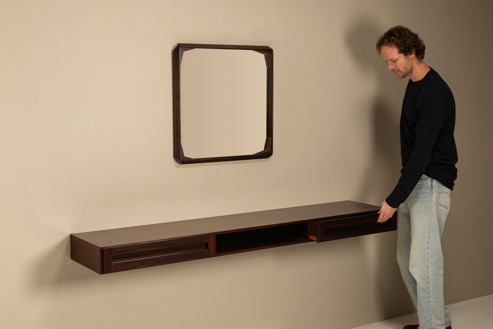 Italiano Hanging Console and Mirror by Dino Cavalli for Tredici, Italy 1960s in vendita