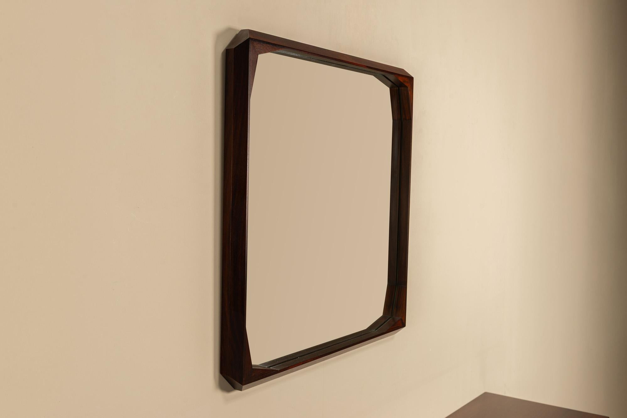 Impiallacciato Hanging Console and Mirror by Dino Cavalli for Tredici, Italy 1960s in vendita