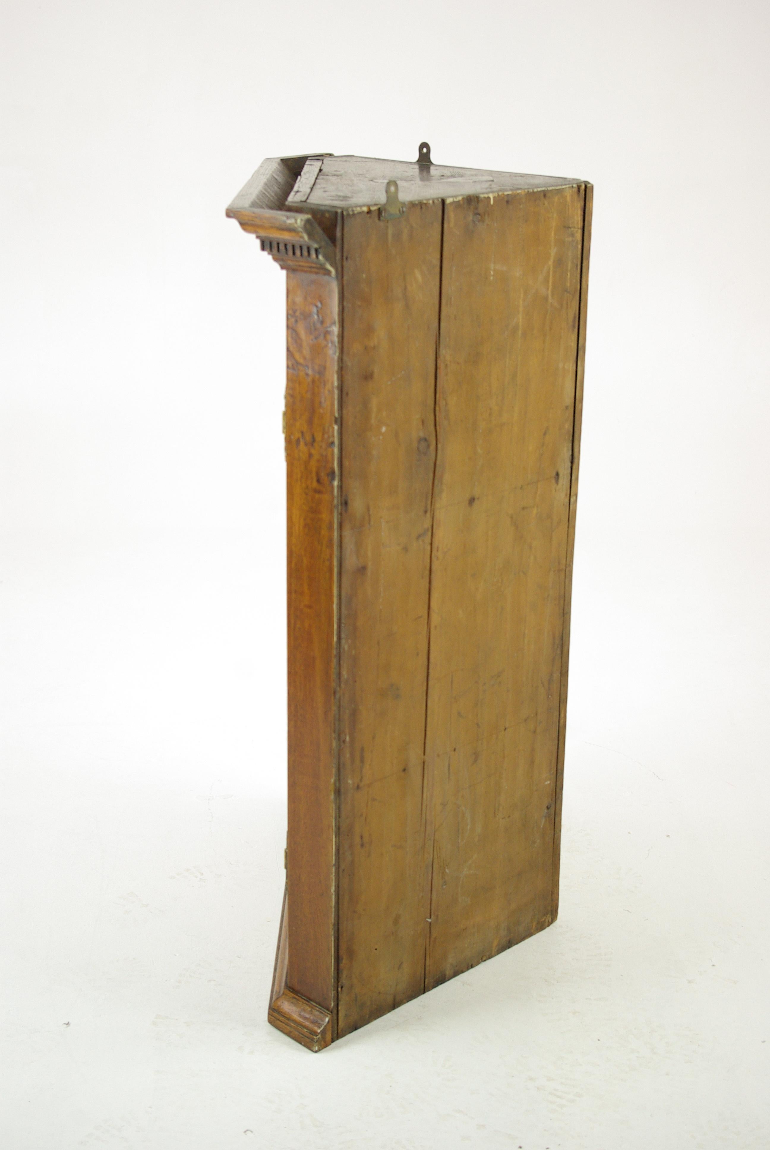 Antique Hanging Cabinet, Antique Corner Cabinet, Oak, 18th Century, B1506 3