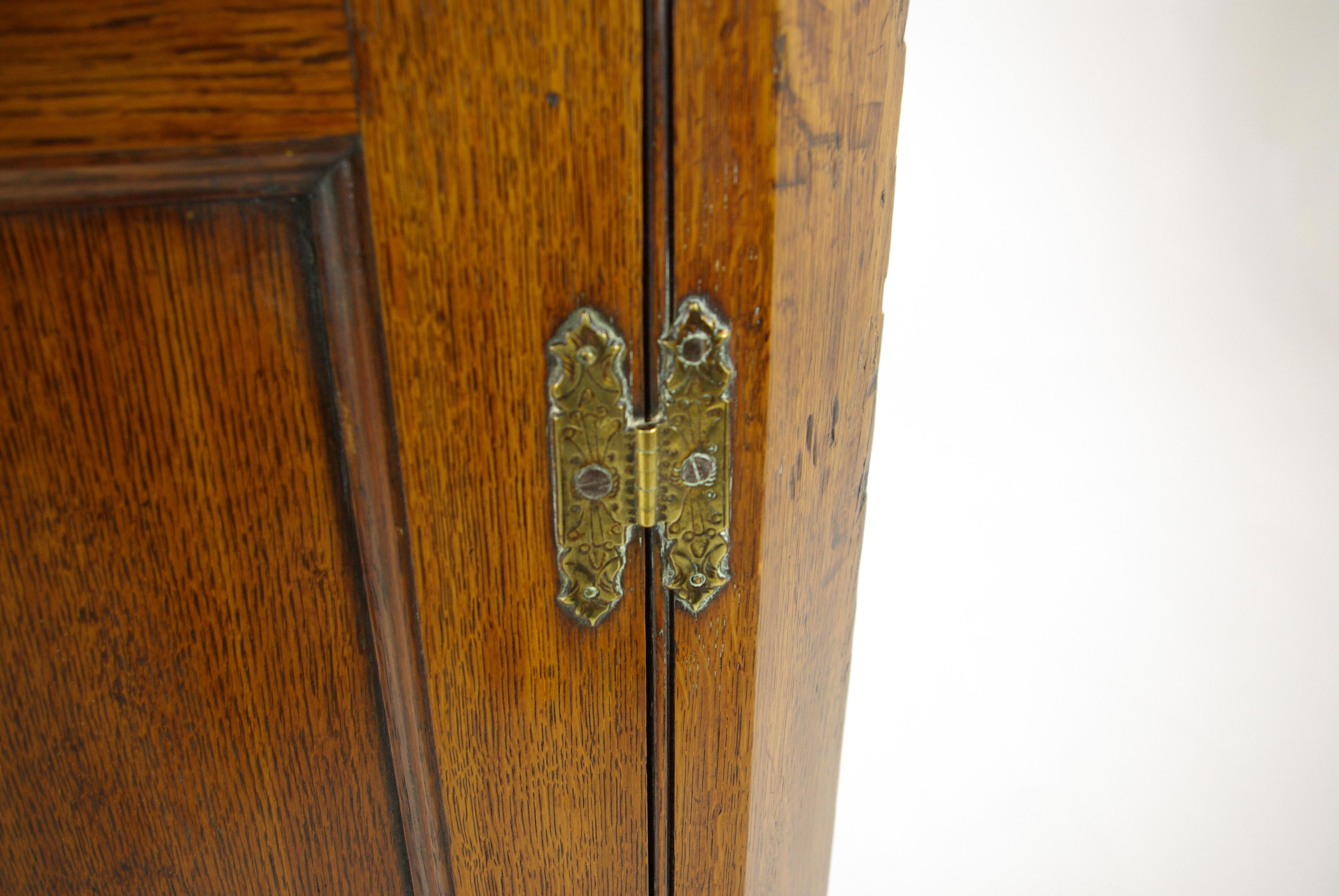 18th Century and Earlier Antique Hanging Cabinet, Antique Corner Cabinet, Oak, 18th Century, B1506