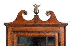 Hanging Corner Cabinet with Swan Neck Pediment