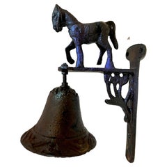 Antique Hanging Doorway Entry Shoppe Bell with Horse 
