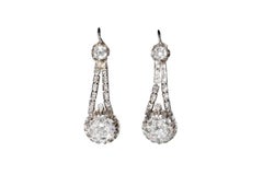 Hanging earrings with old-cut diamonds, Western Europe, early 20th century.