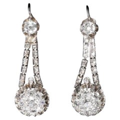 Hanging earrings with old-cut diamonds, Western Europe, early 20th century.