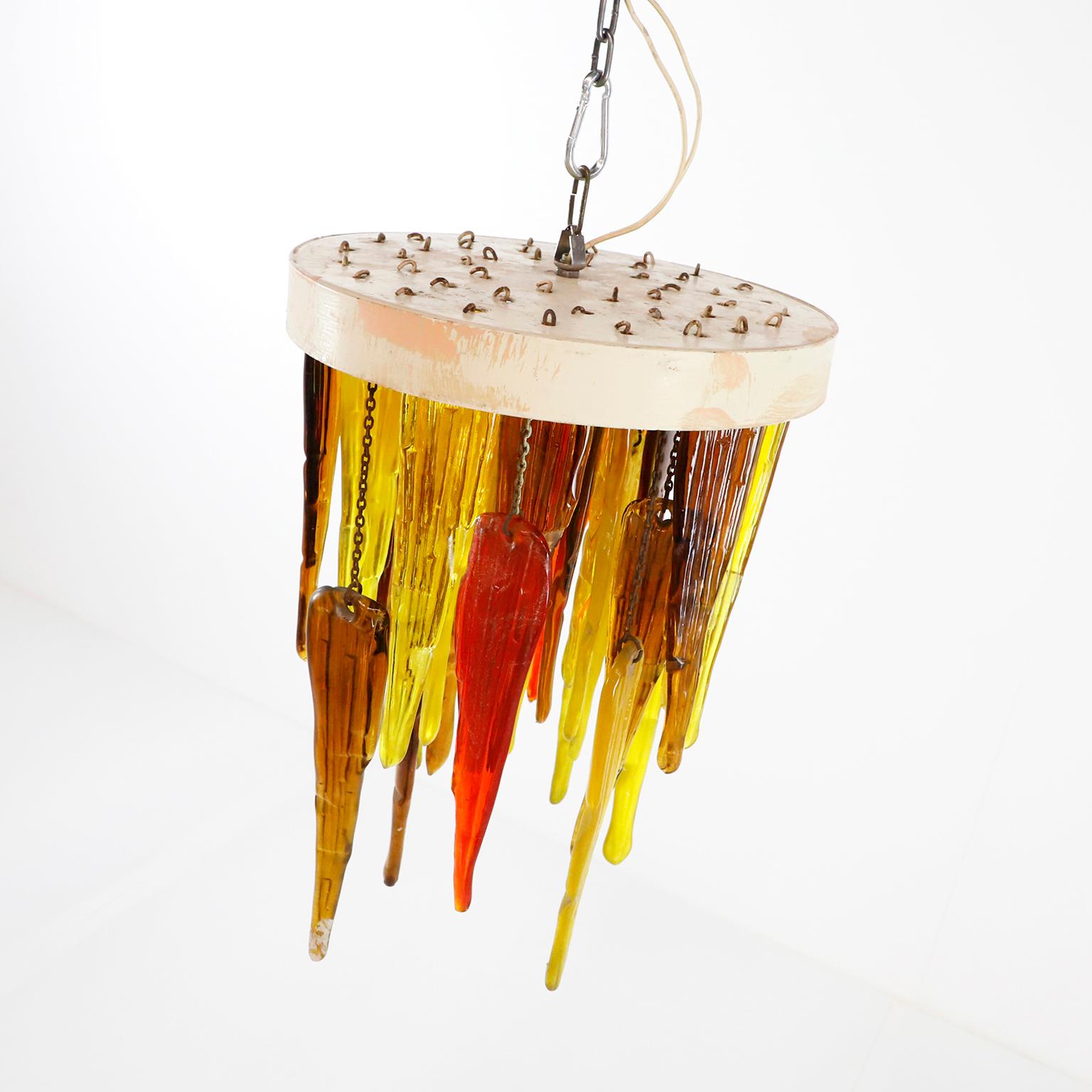 Mid-Century Modern Hanging Handmade Chandelier by Feders For Sale