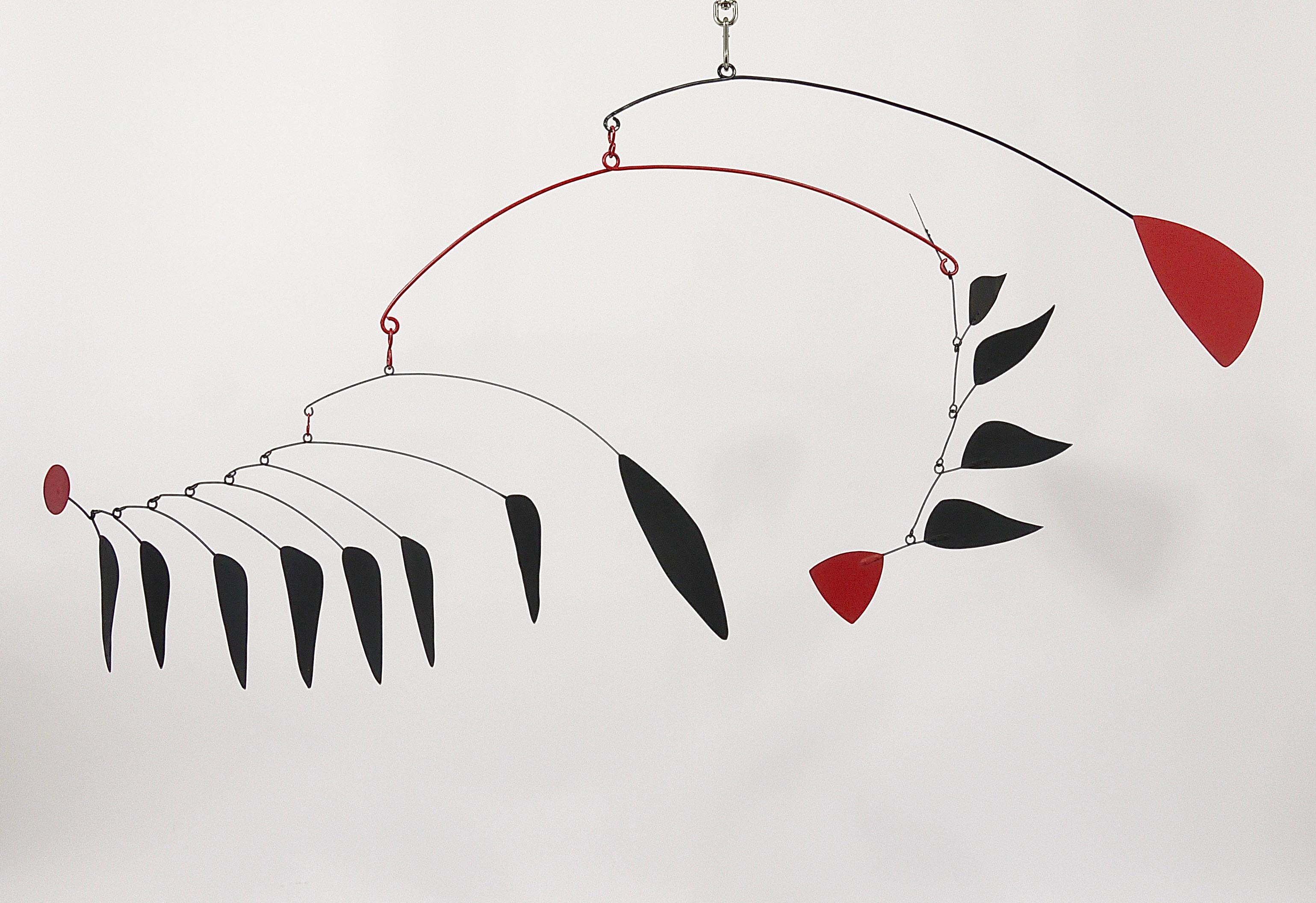 Hanging Kinetic Mobile Sculpture After Alexander Calder 20th Century 