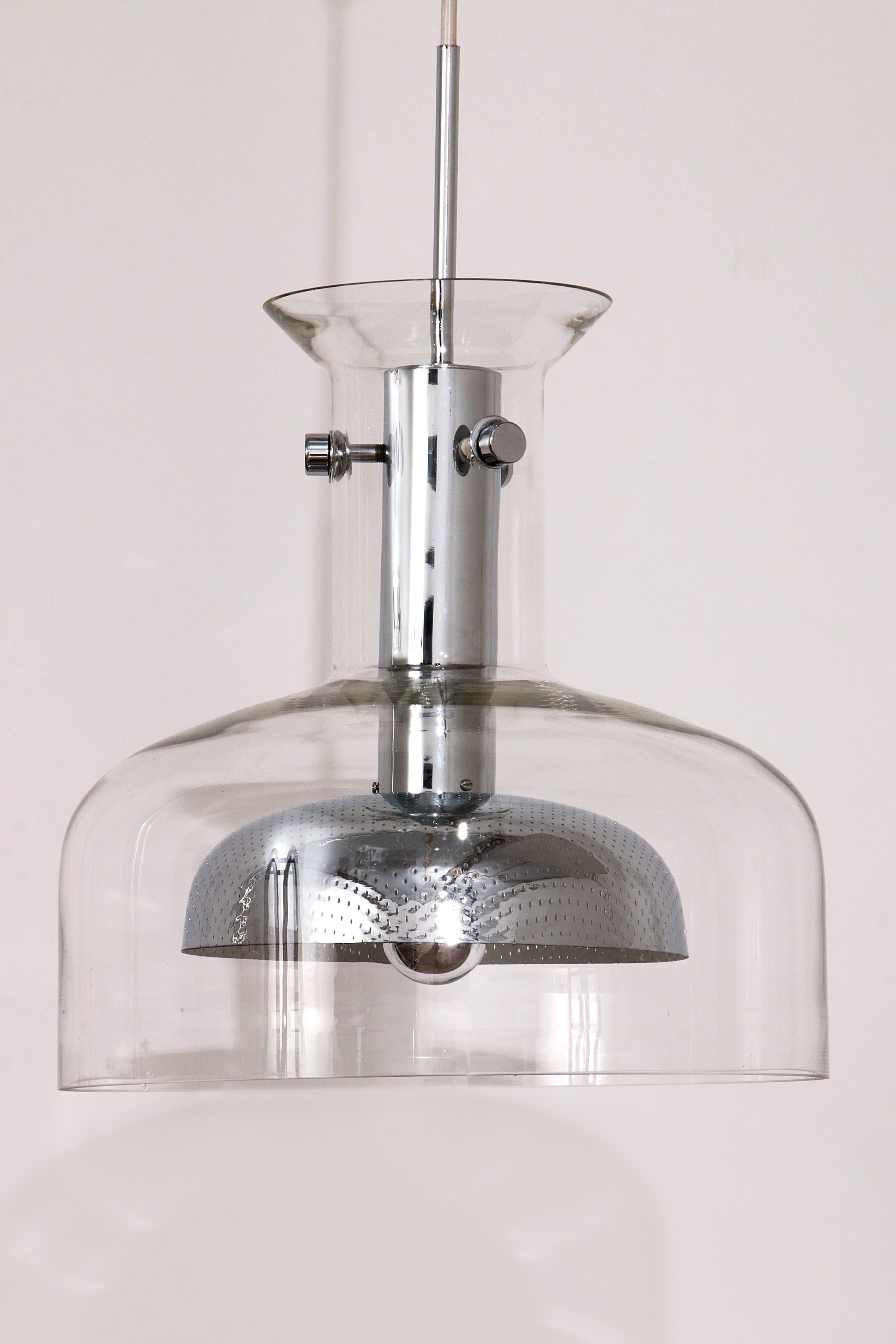 Scandinavo moderno Lampada a sospensione Anders Pehrson Model Crystal di Atelje Lyktan, anni '70 in vendita