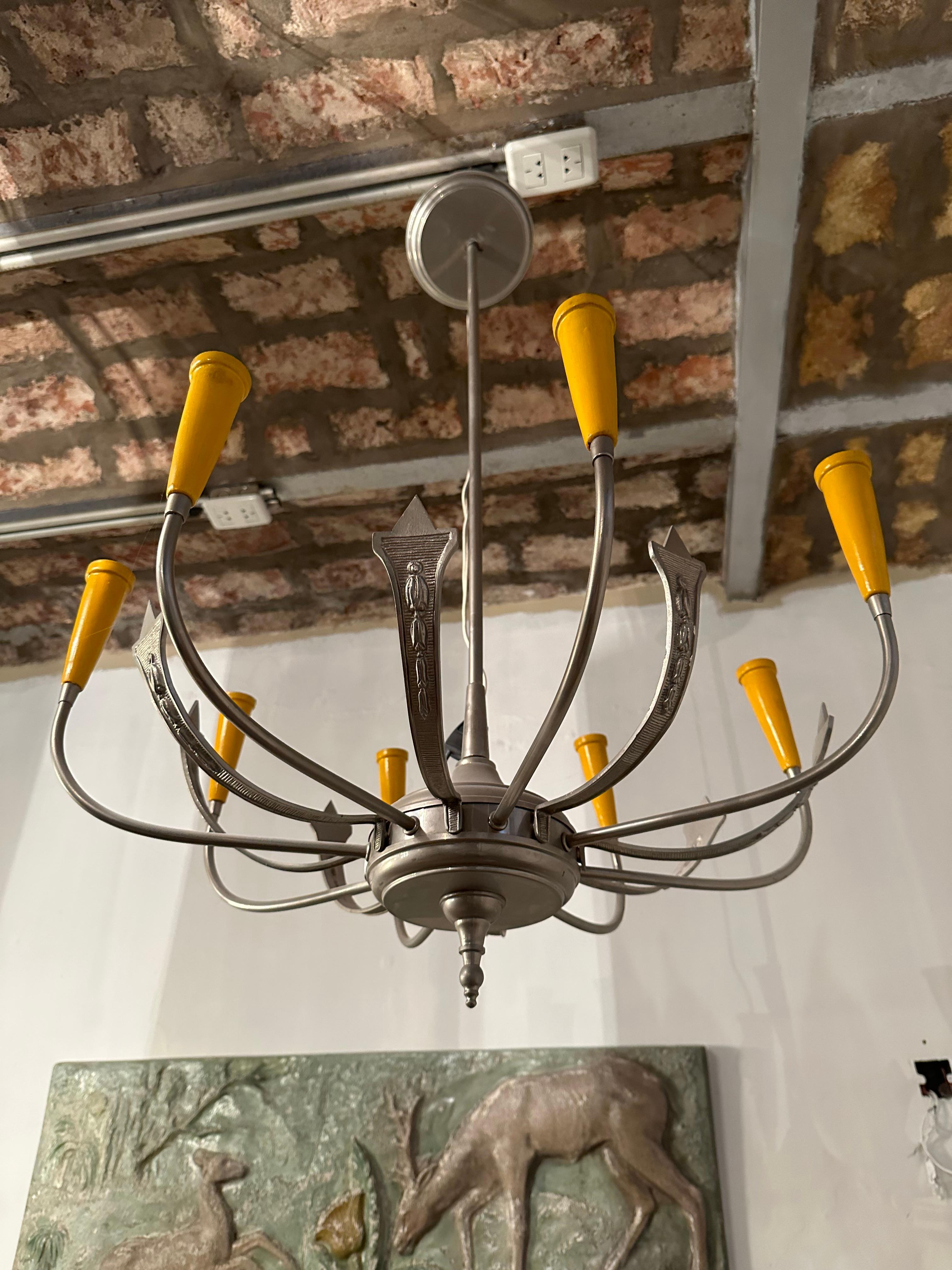 Lampada a sospensione Francia, 1960, Bronzo argentato in vendita 7