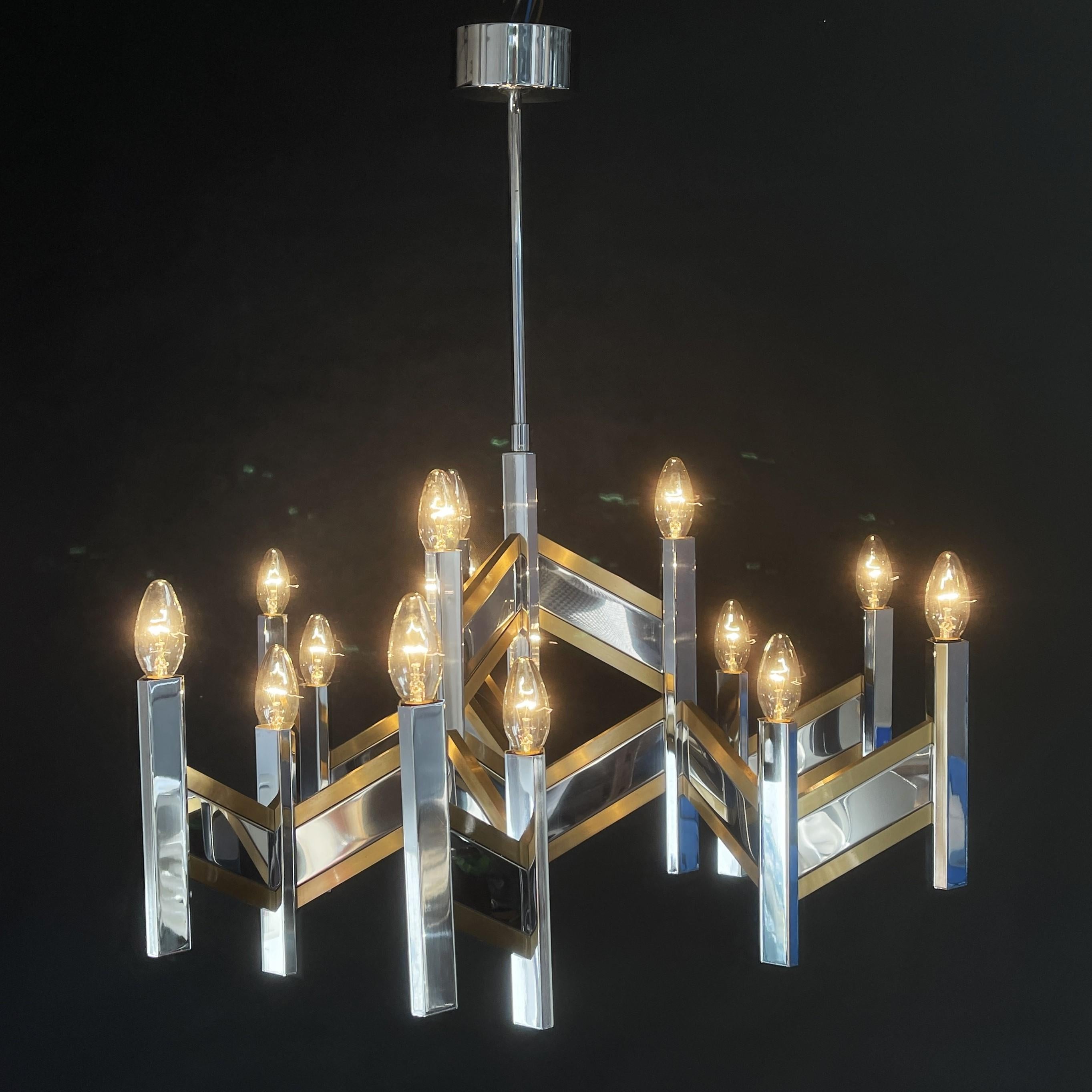 Brass Hanging Lamp from Gaetano Sciolari, Model Concord, 1970s