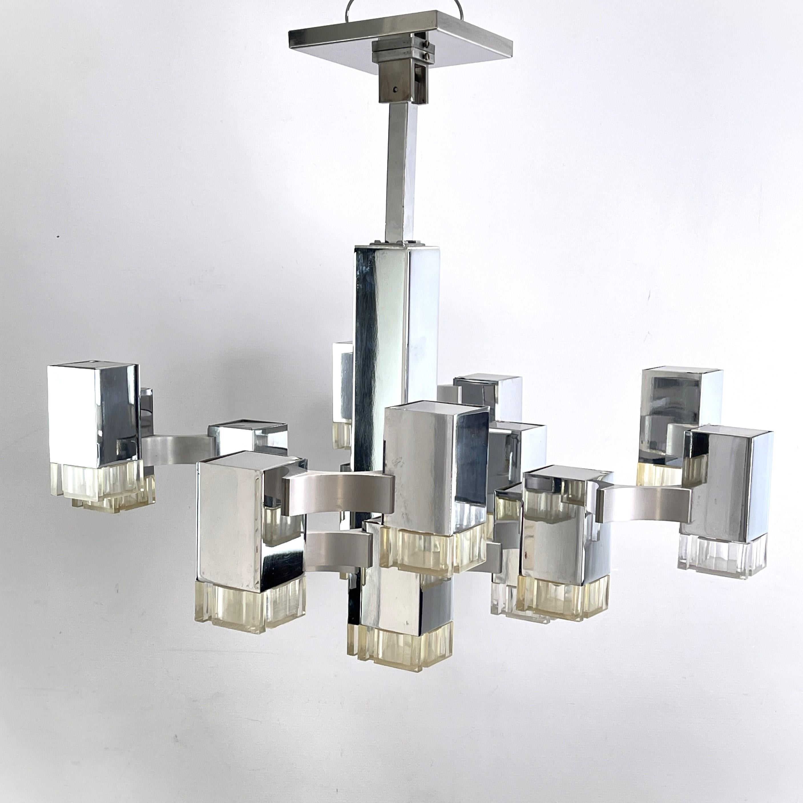 Hanging lamp from Gaetano Sciolari, Model CUBIC , 1970s 2