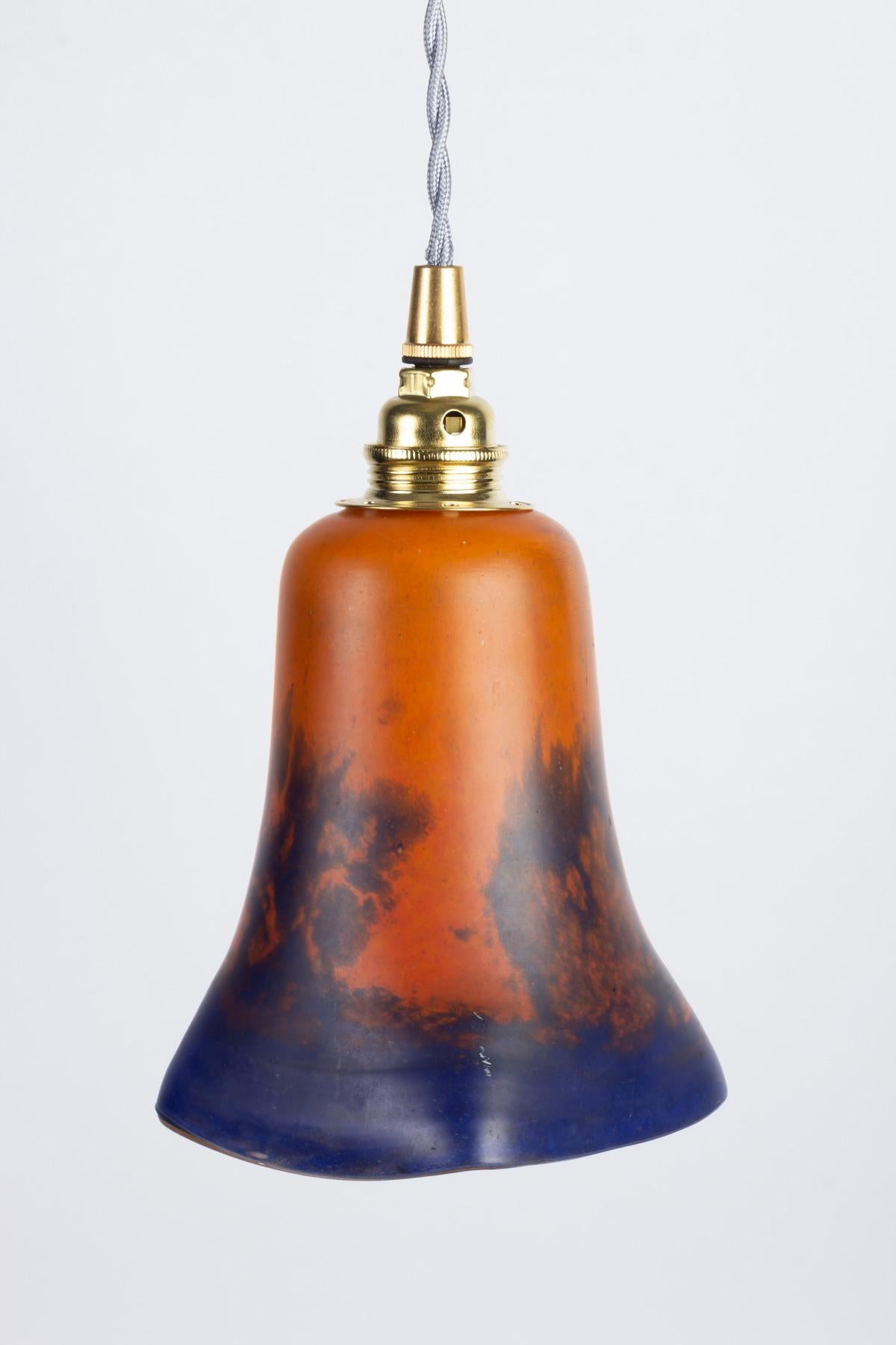 Art nouveau Lampe suspendue, pâte de verre, 1900 en vente