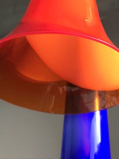 Hanging Lamp in Blown Glass / Colored Three Lights, Italy, 1960