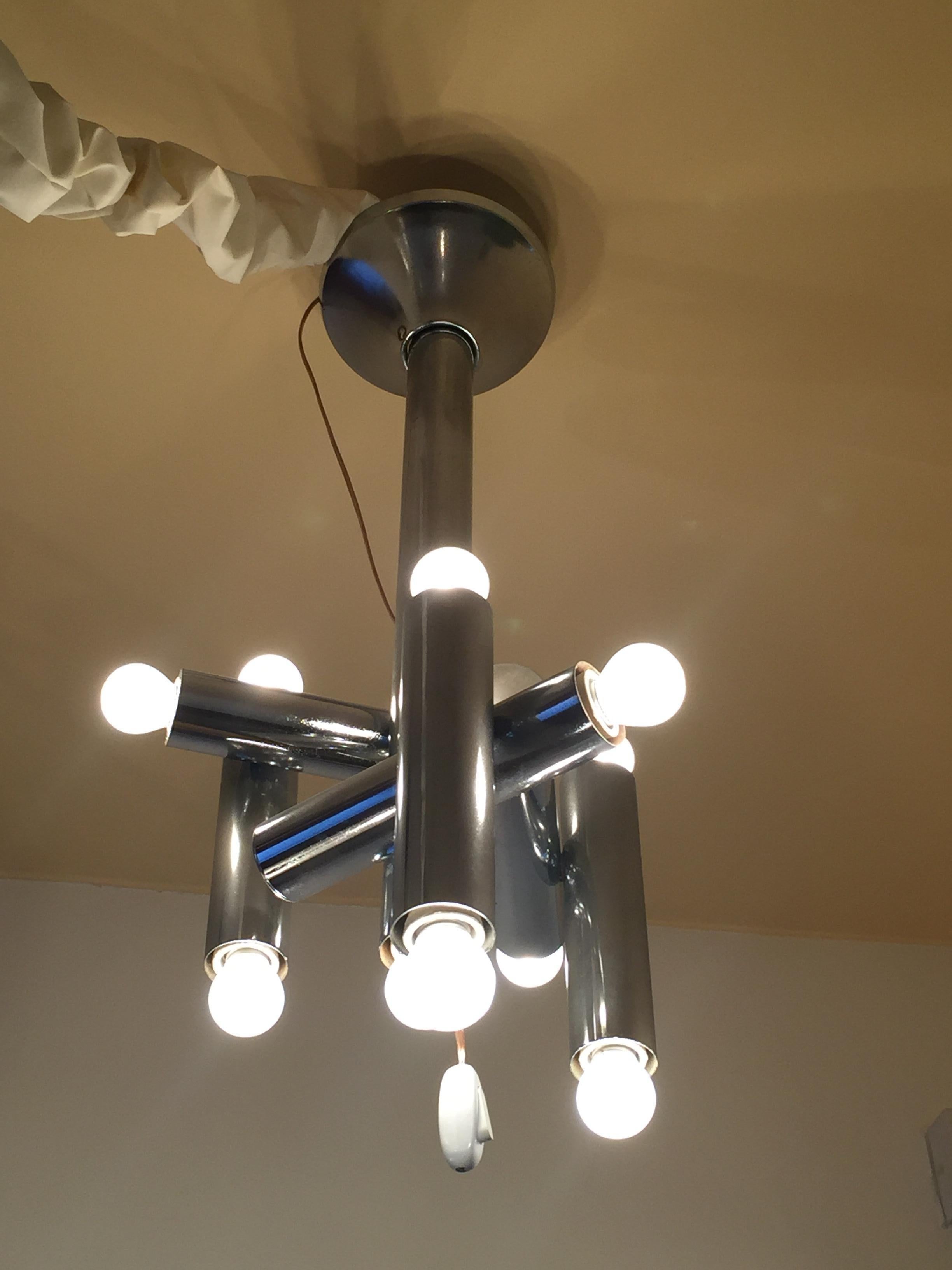 Lampada a sospensione in cromo, 60°, tedesco in vendita 9