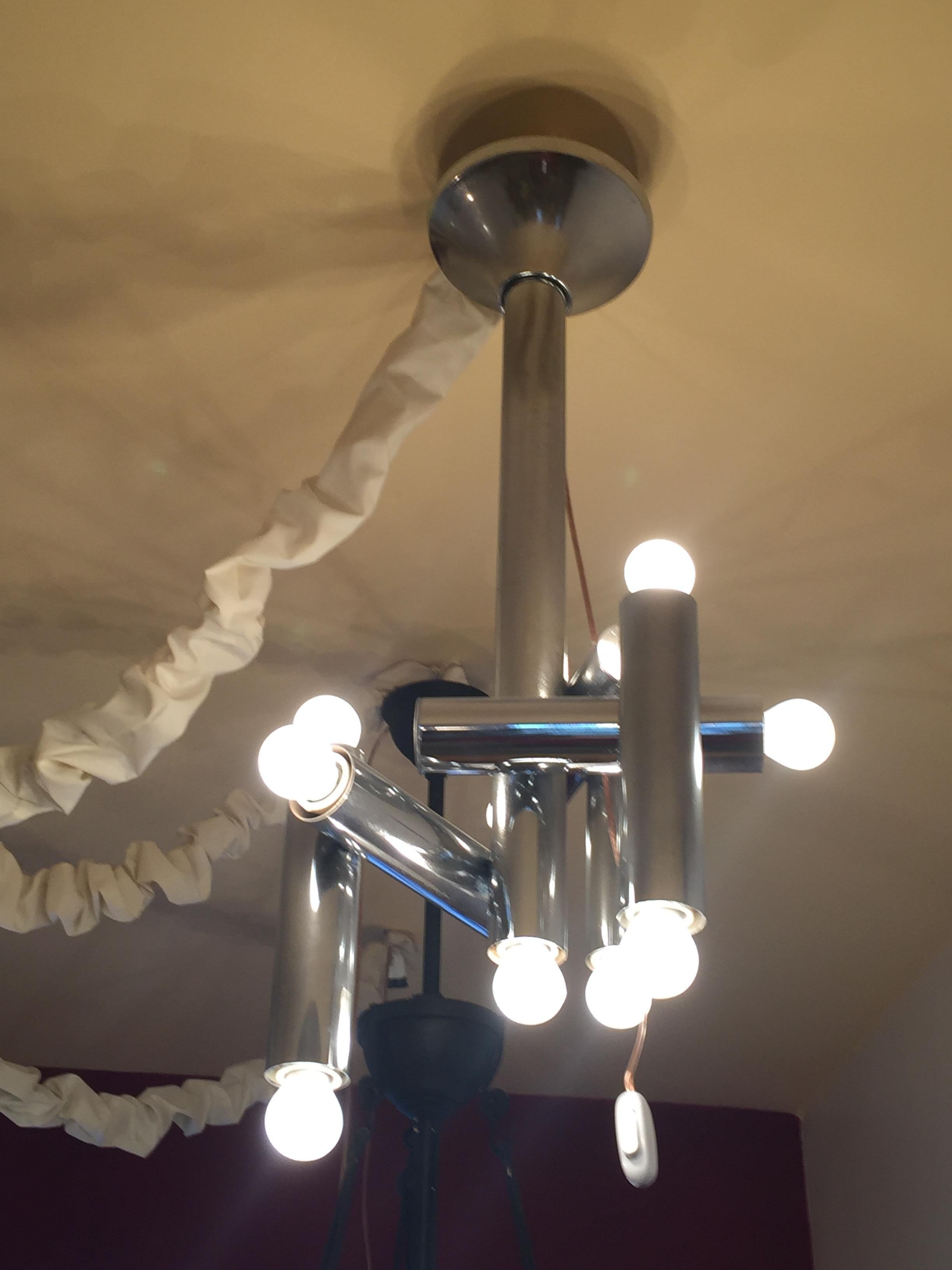 Lampada a sospensione in cromo, 60°, tedesco in vendita 11