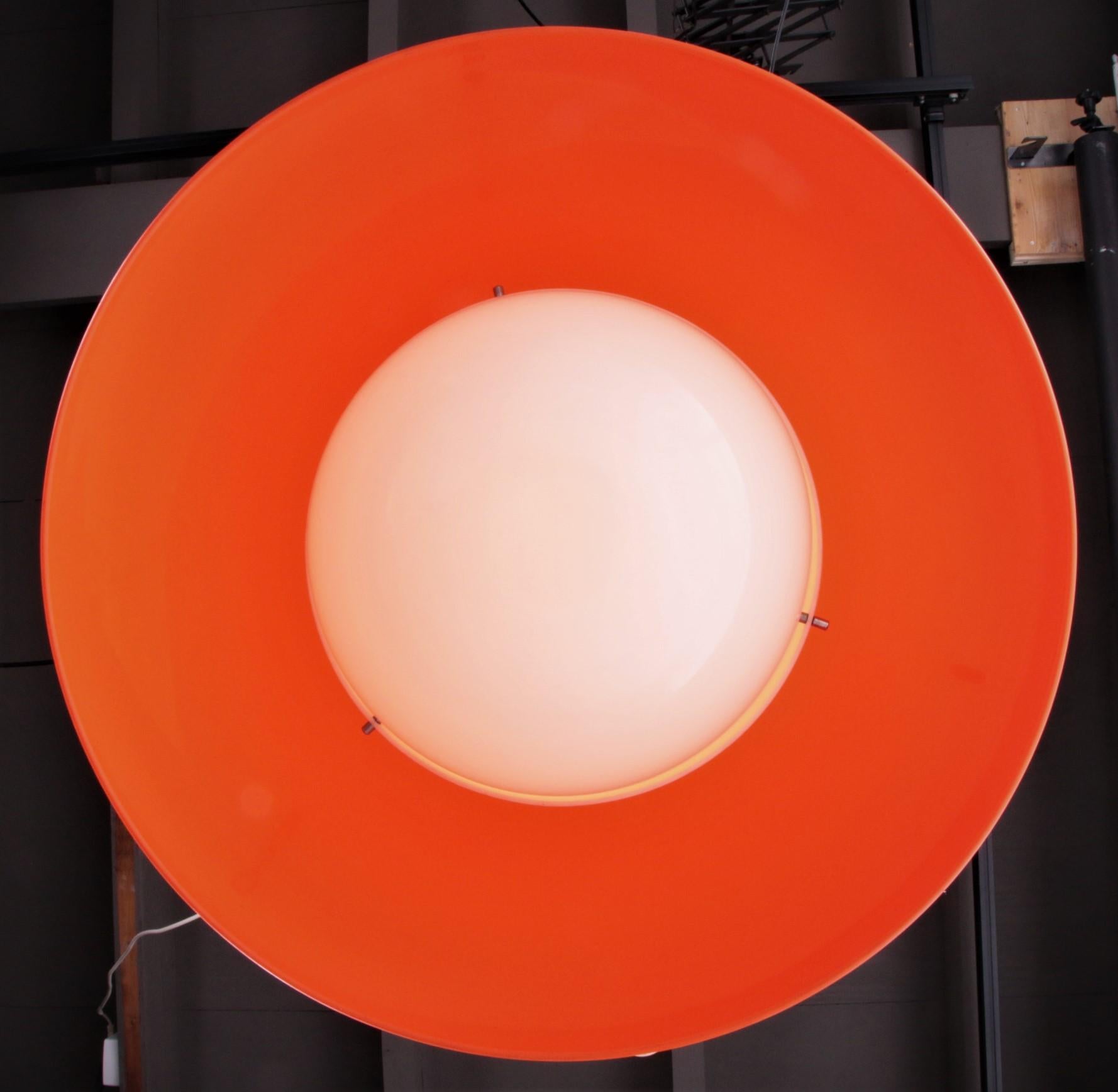 Hanging Lamp Orange Design by Achille & Pier Giacomo by Kartell, 1959 For Sale 5