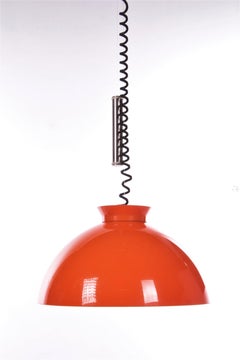 Hanging Lamp Orange Design by Achille & Pier Giacomo by Kartell, 1959