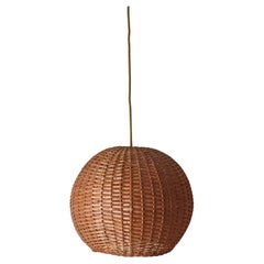 Hanging Lamp Woven by Hand from Willow in the Shape of a Ball
