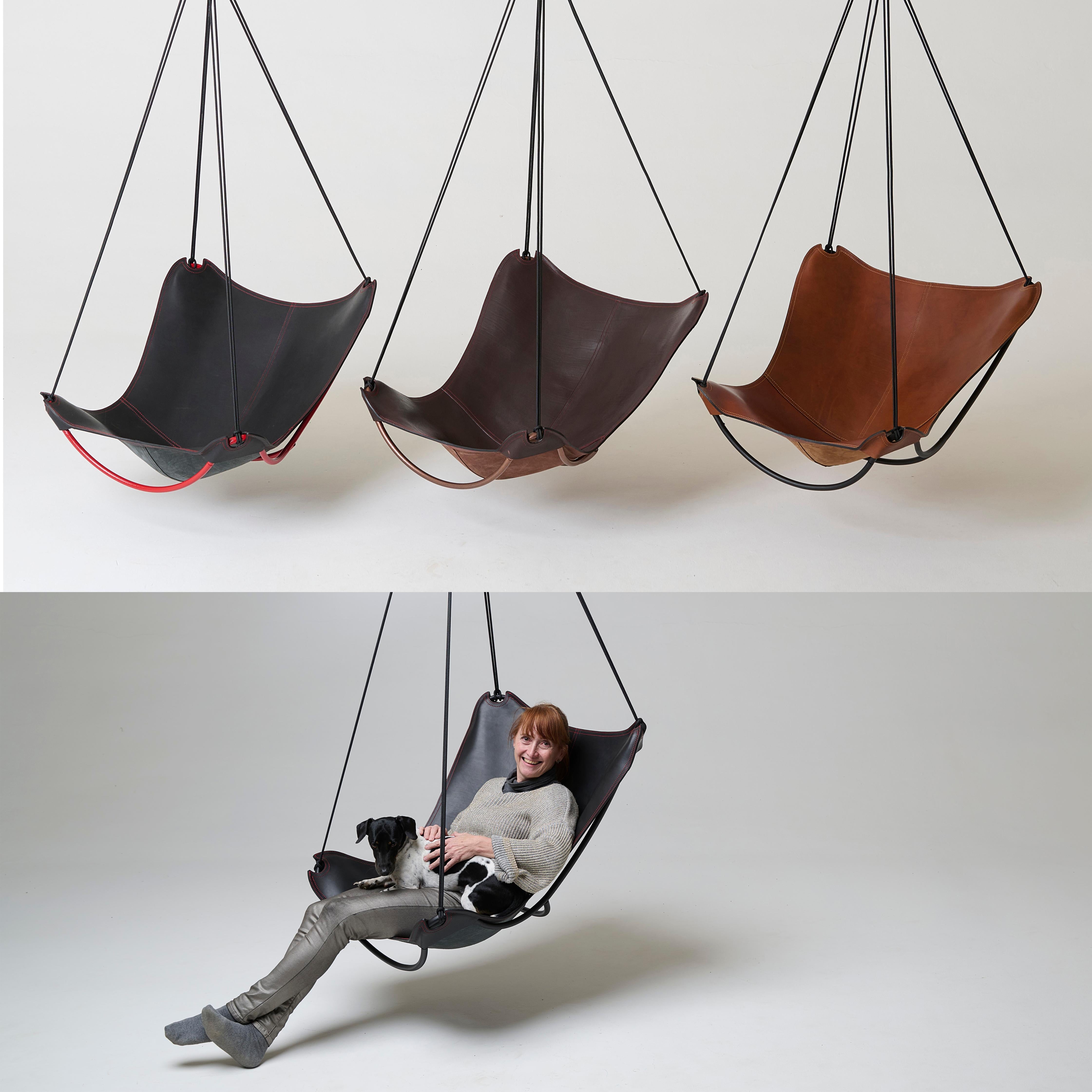 Hanging Leather Butterfly Chair Swing For Sale 7