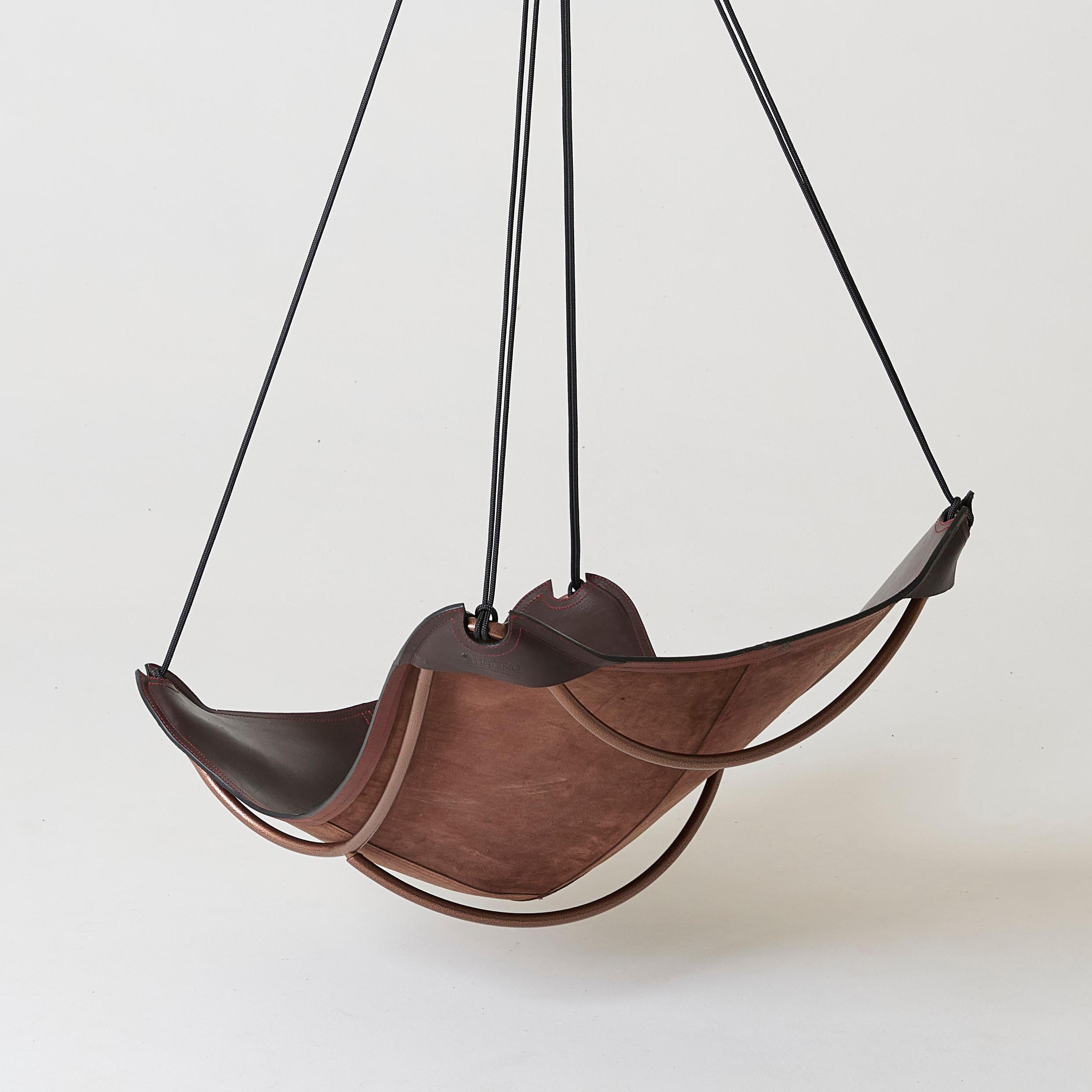 Hanging Leather Butterfly Chair Swing For Sale 1