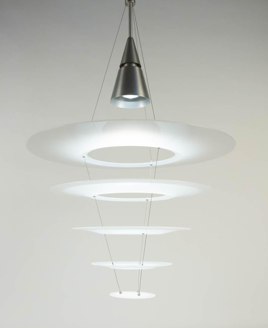 Metal Hanging Light Fixture, Contemporary, from the House of Louis Poulsen For Sale