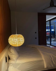 Hanging Nest by Ango,  Unique Rattan Pendant Light