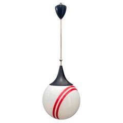 Hanging Pendant Lamp with Round Glass Shade