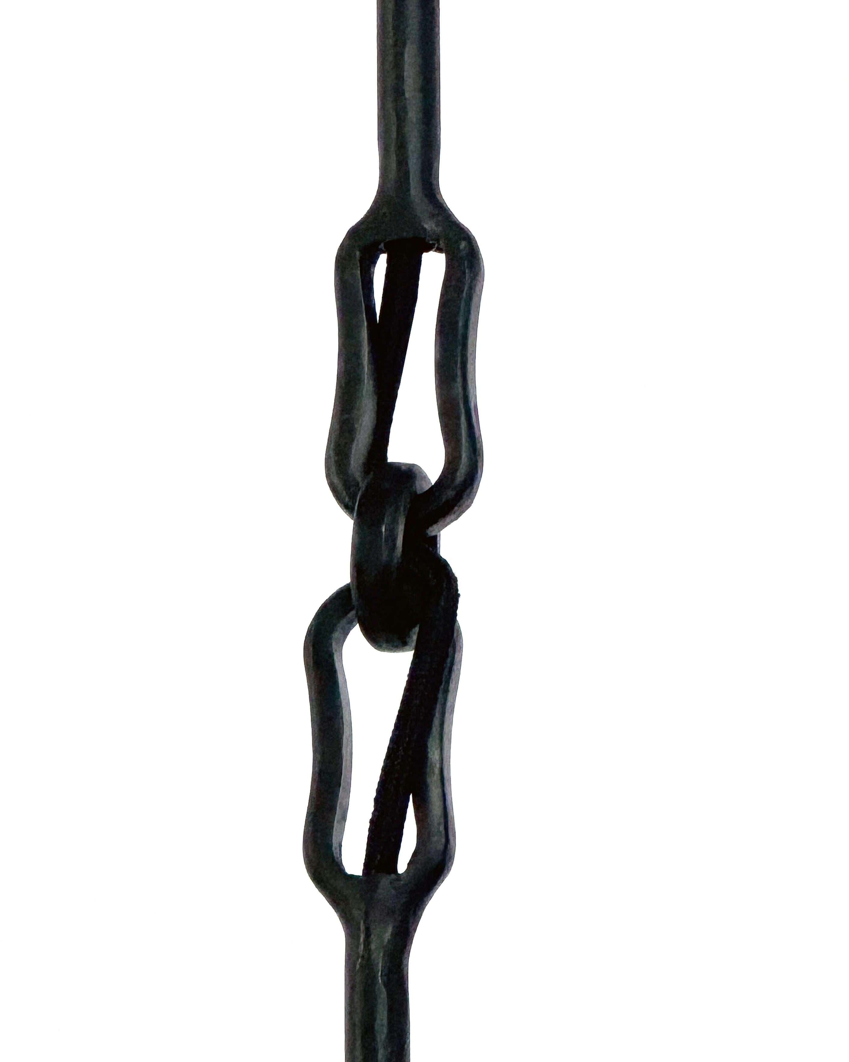 American Hanging Pendent Lantern Sculpture Contemporary Hand-Blown Glass Blackened Steel For Sale