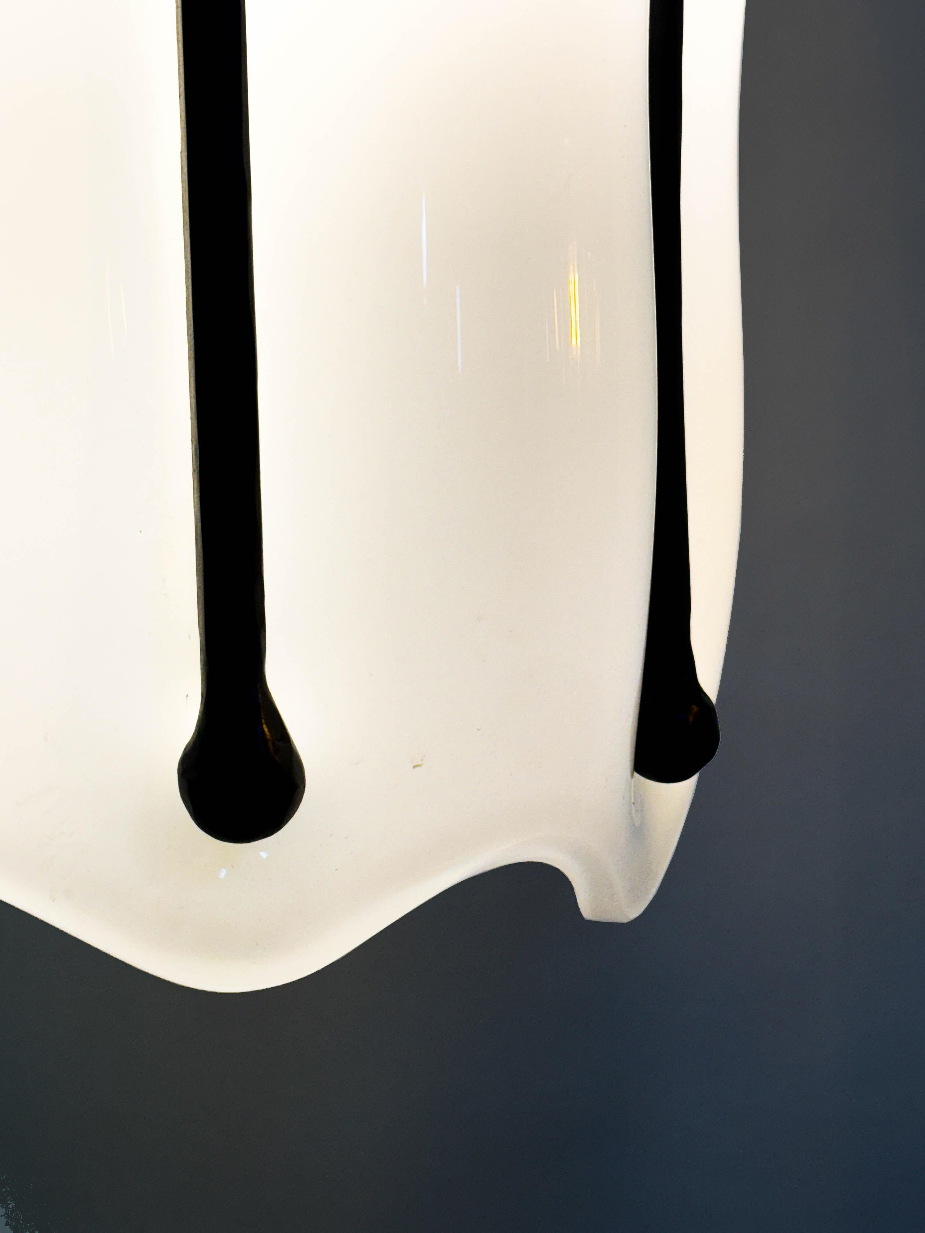 Farol Colgante Escultura Contemporánea de Vidrio Soplado a Mano Acero Ennegrecido en Nuevo estado para la venta en Bronx, NY