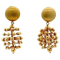 Hängende Ananaskugeln 18k Gold Ohrringe