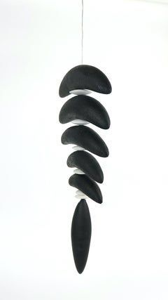 Hanging Rachis With Tail, Hand Built Ceramic Mobile, Stoneware and Porcelain