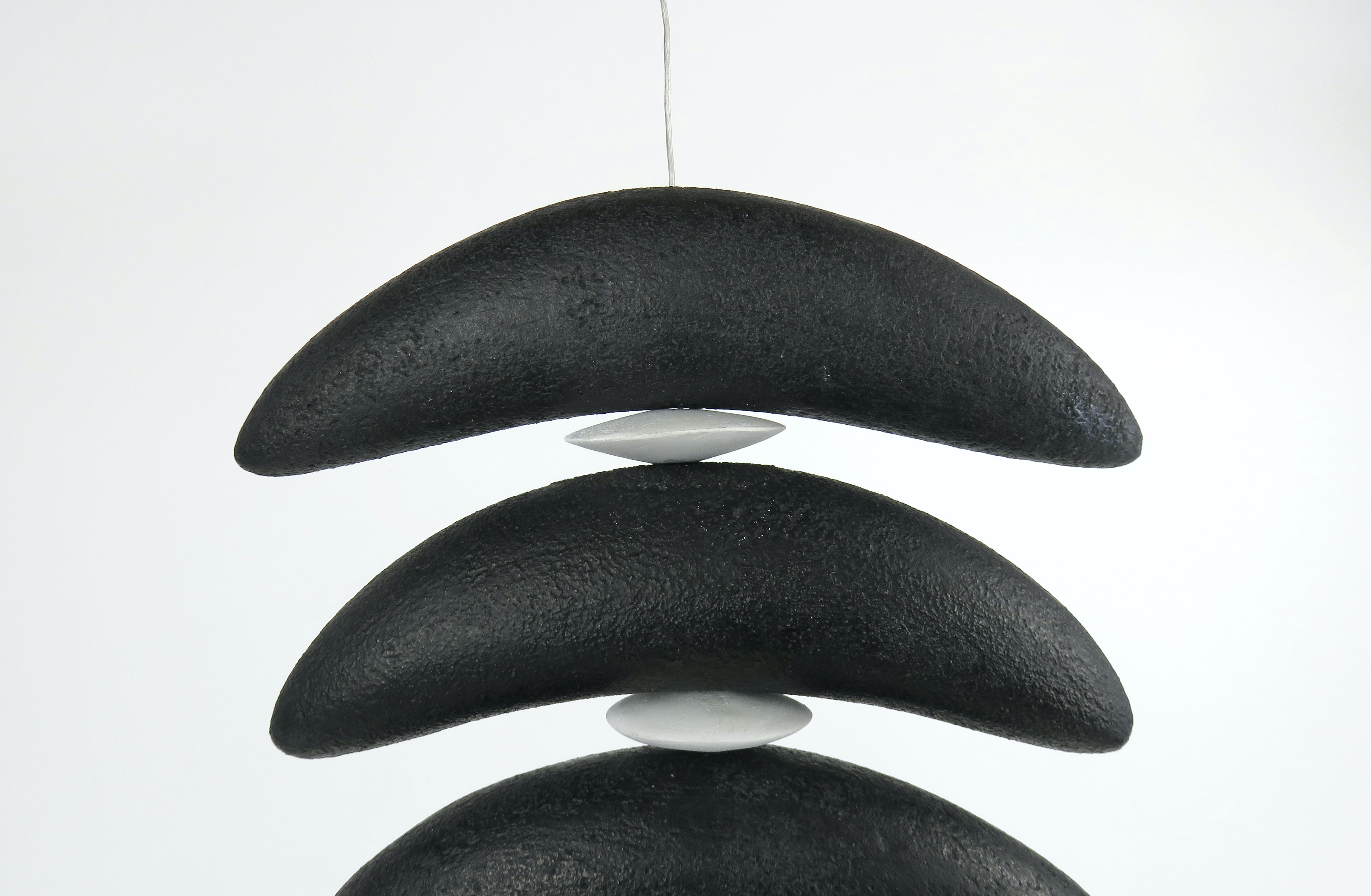 Hanging Rachis With Tail, Hand Built Ceramic Mobile, Stoneware and Porcelain In New Condition For Sale In New York, NY