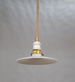 Hanging Rope Light w/ Milk Glass Shade