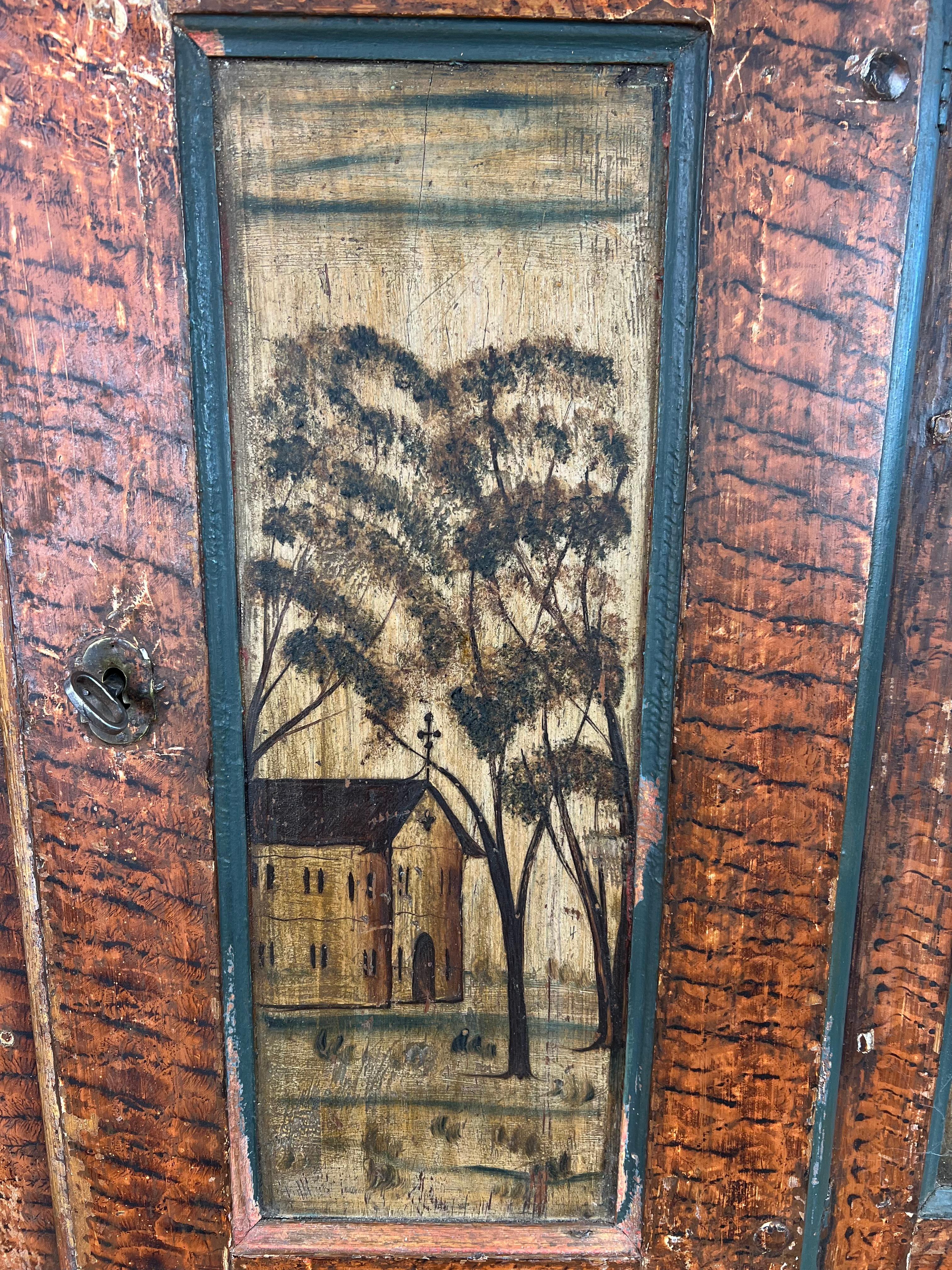Hanging swedish sideboard dated 1775 In Good Condition For Sale In PARIS, FR