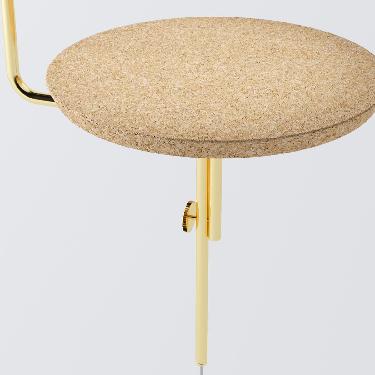 Post-Modern Disco Hanging Table Brass and Natural Cork by by decarvalho atelier For Sale